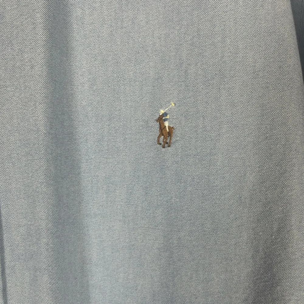 RALPH LAUREN Dress Shirt Classic Fit 100% Cotton Chambray Blue 2XLT Tall EUC